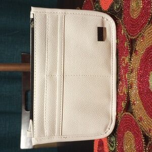 Purse Organizer Insert Faux Leather -Cream